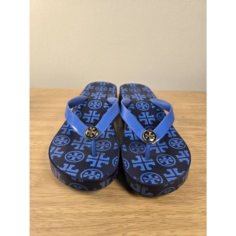Tory Burch Sandals Sea Blue Wedge Women's Size 7